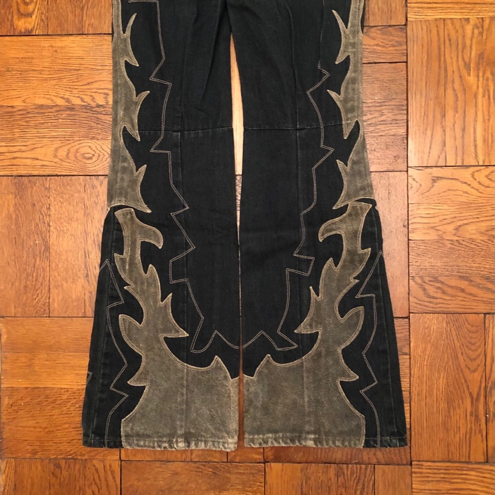 Vintage 80’s Legatte Leather Appliqué Jeans
